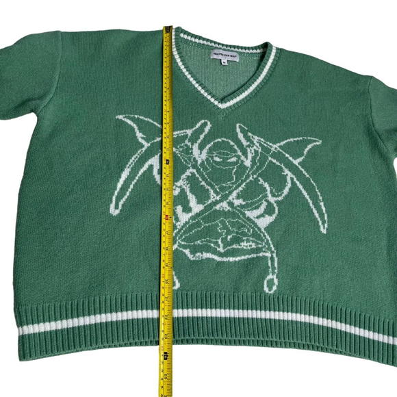 Heaven Can Wait Green V-Neck Graphic Sweater Size M KonoSuba Anime Manga - Picture 12 of 16